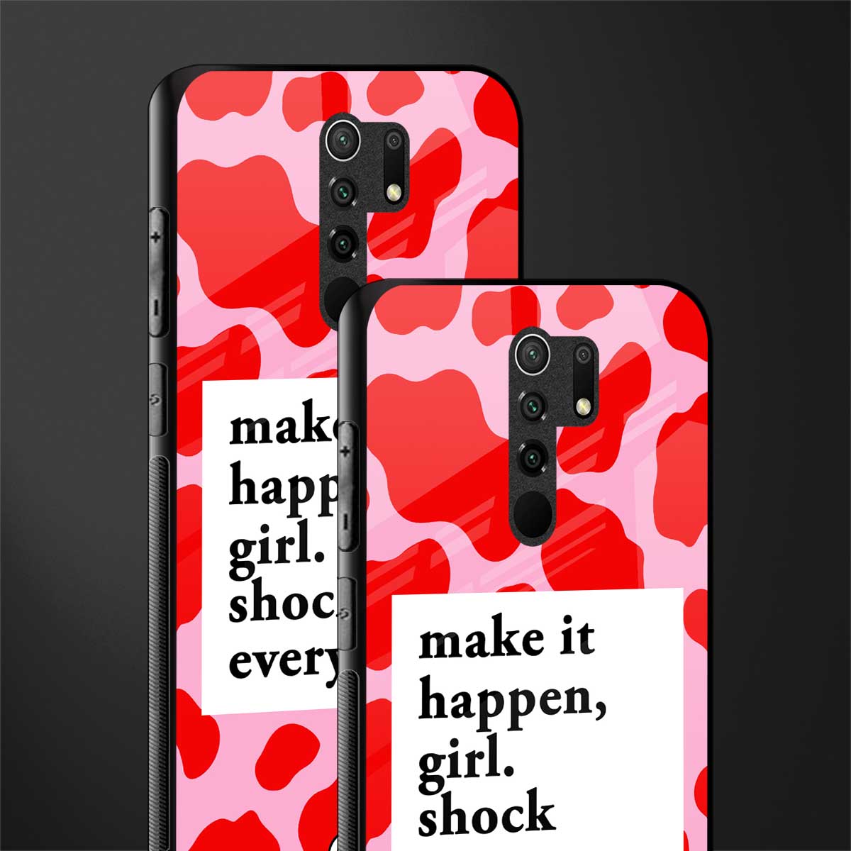 make it happen girl glass case for redmi 9 prime image-2