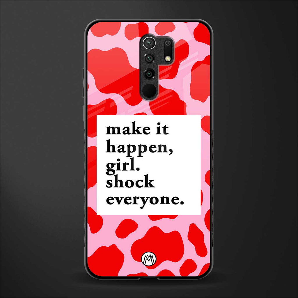 make it happen girl glass case for redmi 9 prime image