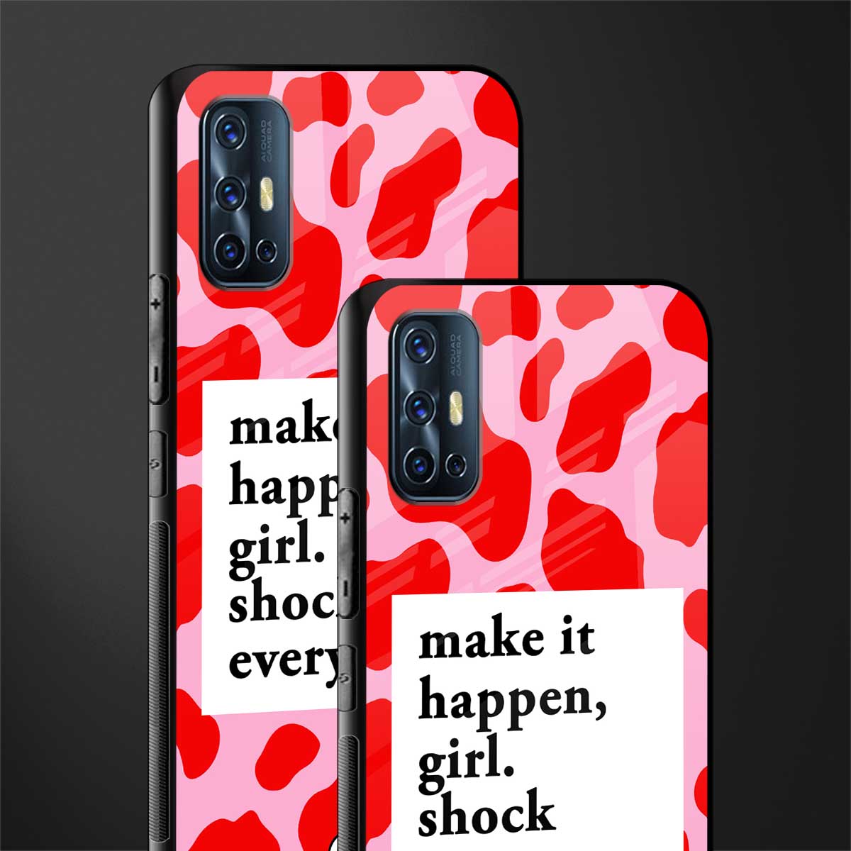 make it happen girl glass case for vivo v17 image-2