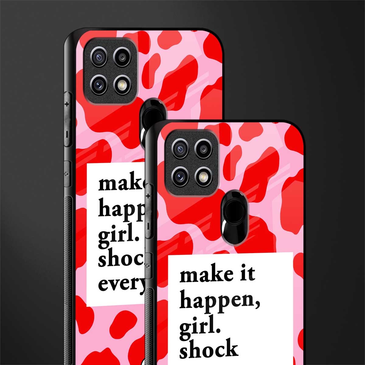 make it happen girl glass case for oppo a15 image-2