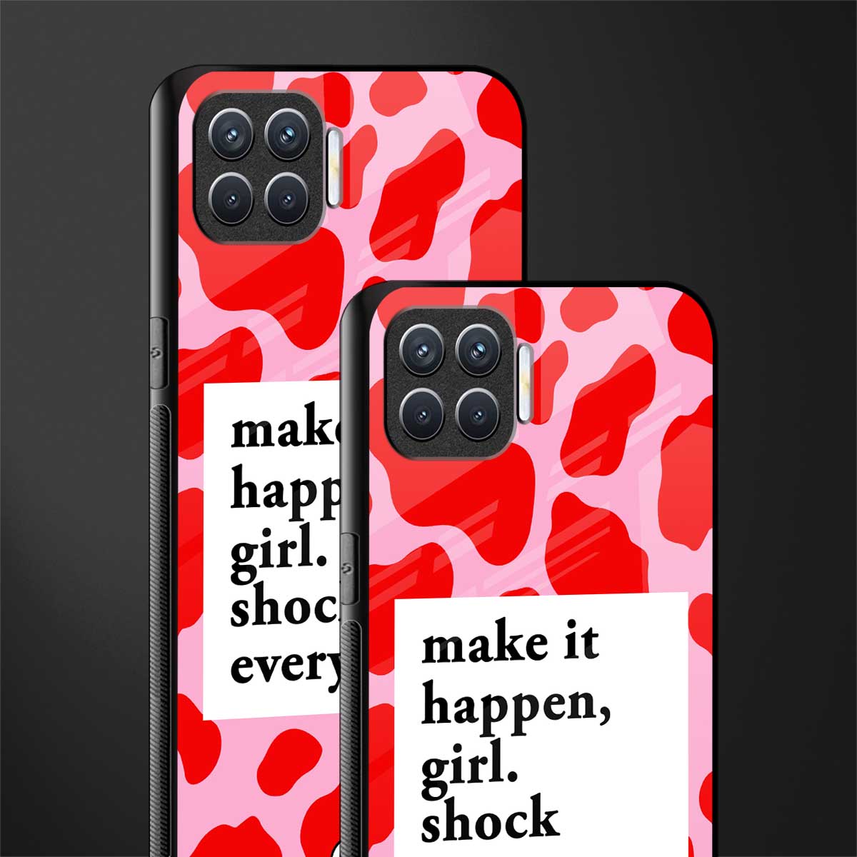 make it happen girl glass case for oppo f17 image-2