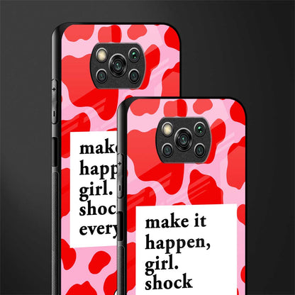 make it happen girl glass case for poco x3 image-2