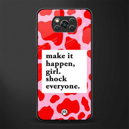 make it happen girl glass case for poco x3 image