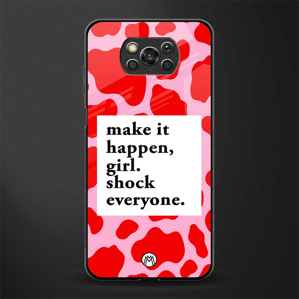 make it happen girl glass case for poco x3 pro image