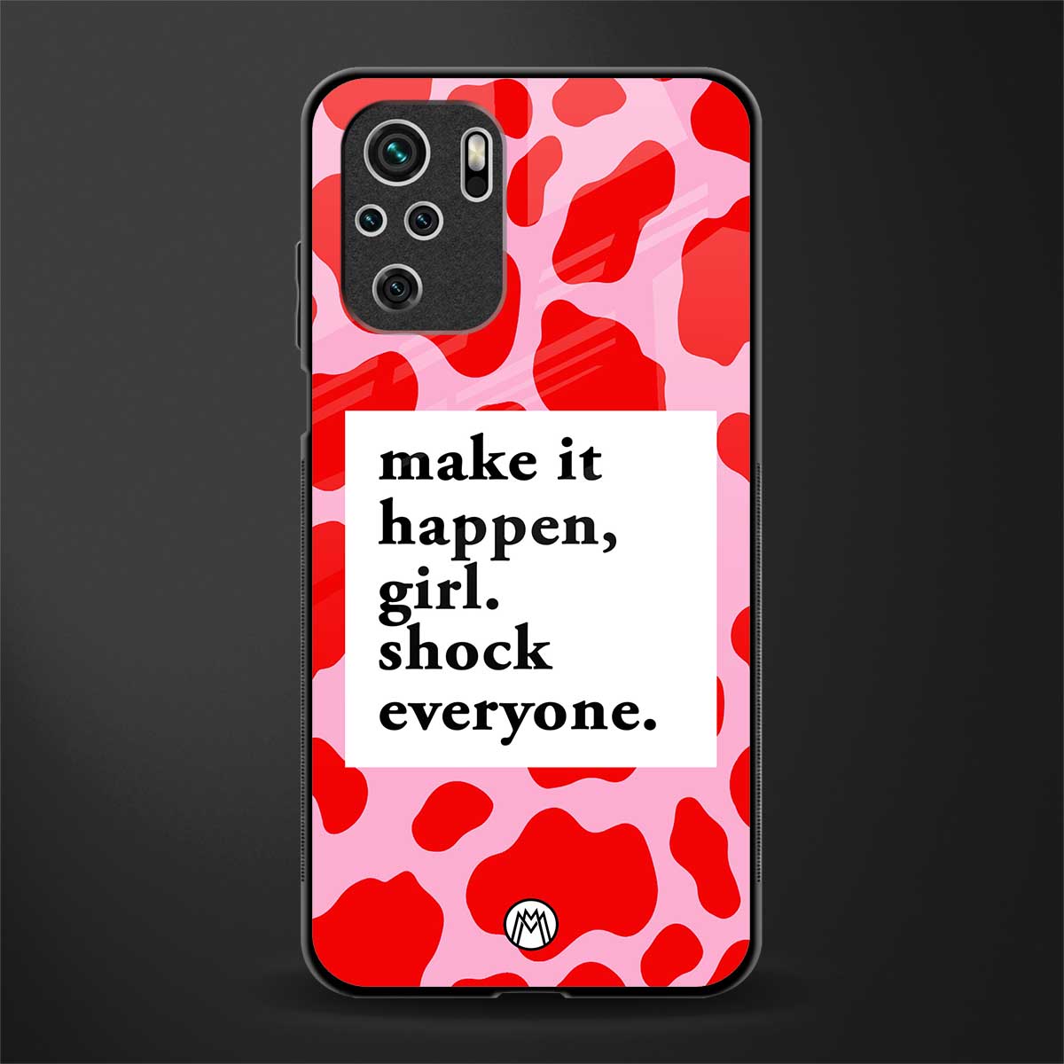 make it happen girl glass case for redmi note 10 image