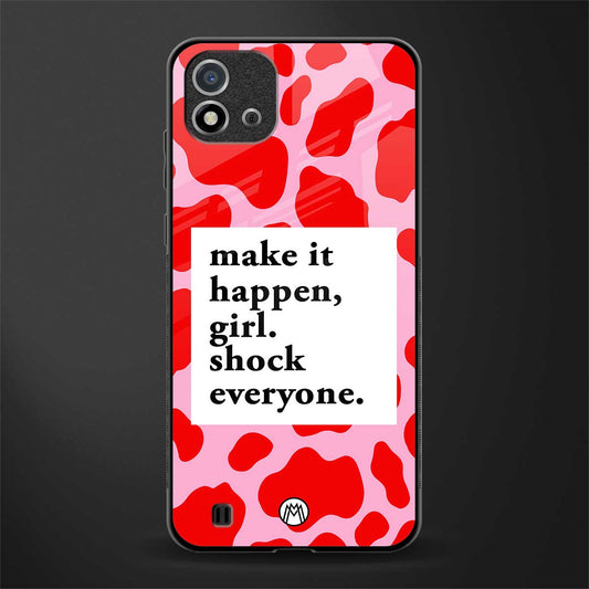 make it happen girl glass case for realme c20 image