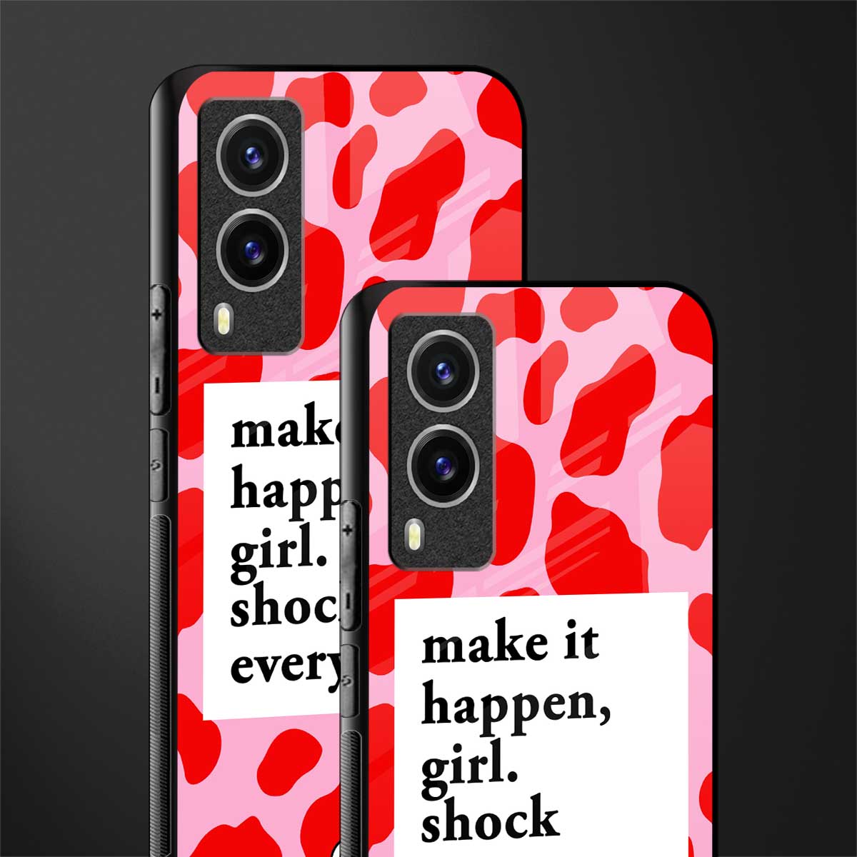 make it happen girl glass case for vivo v21e 5g image-2