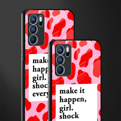 make it happen girl glass case for oppo reno6 pro 5g image-2