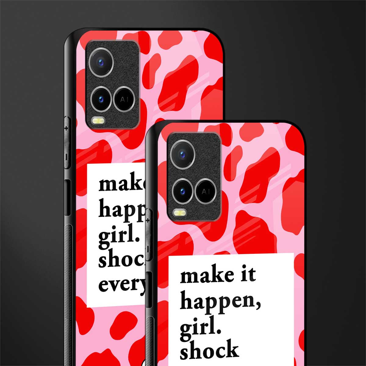 make it happen girl glass case for vivo y21t image-2