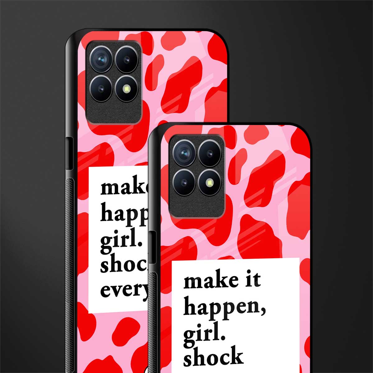 make it happen girl glass case for realme 8i image-2