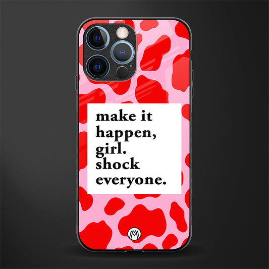 make it happen girl glass case for iphone 14 pro image