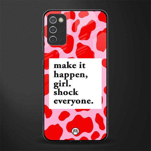 make it happen girl glass case for samsung galaxy a03s image