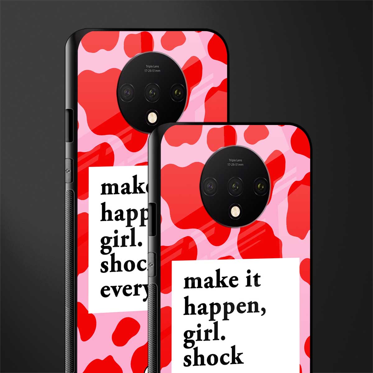 make it happen girl glass case for oneplus 7t image-2