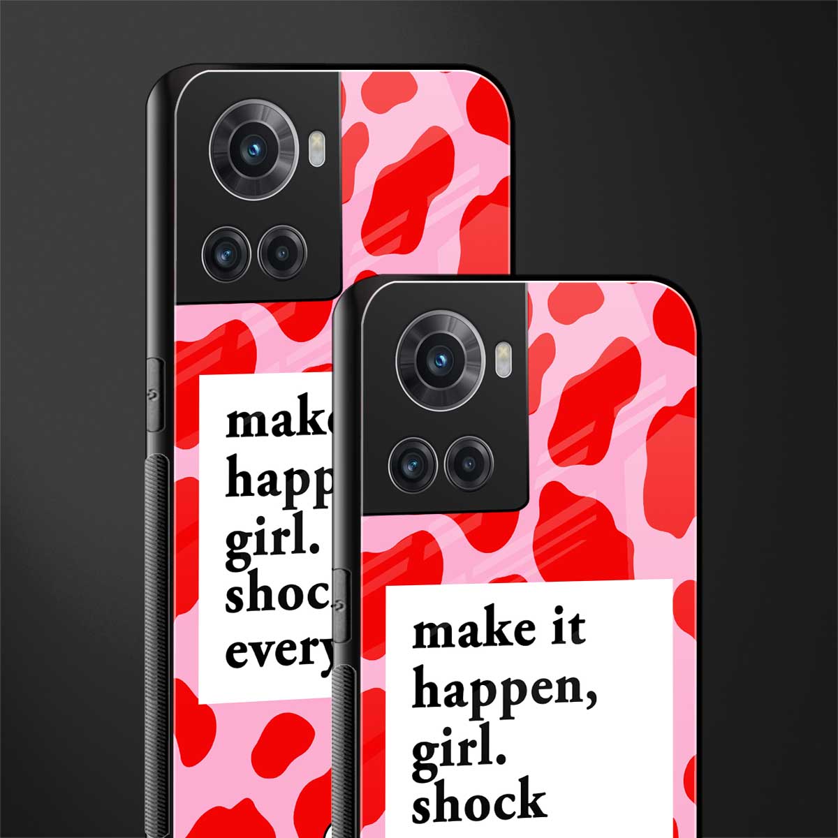 make it happen girl back phone cover | glass case for oneplus 10r 5g