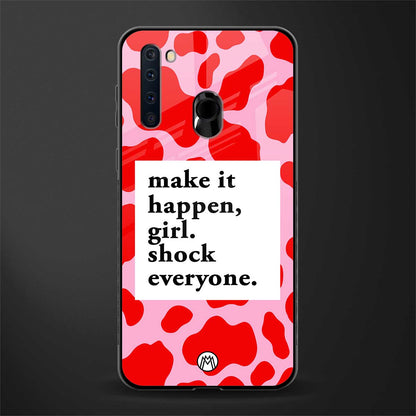 make it happen girl glass case for samsung a21 image