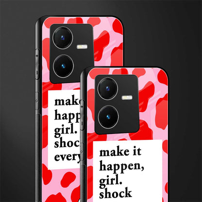 make it happen girl back phone cover | glass case for vivo y22