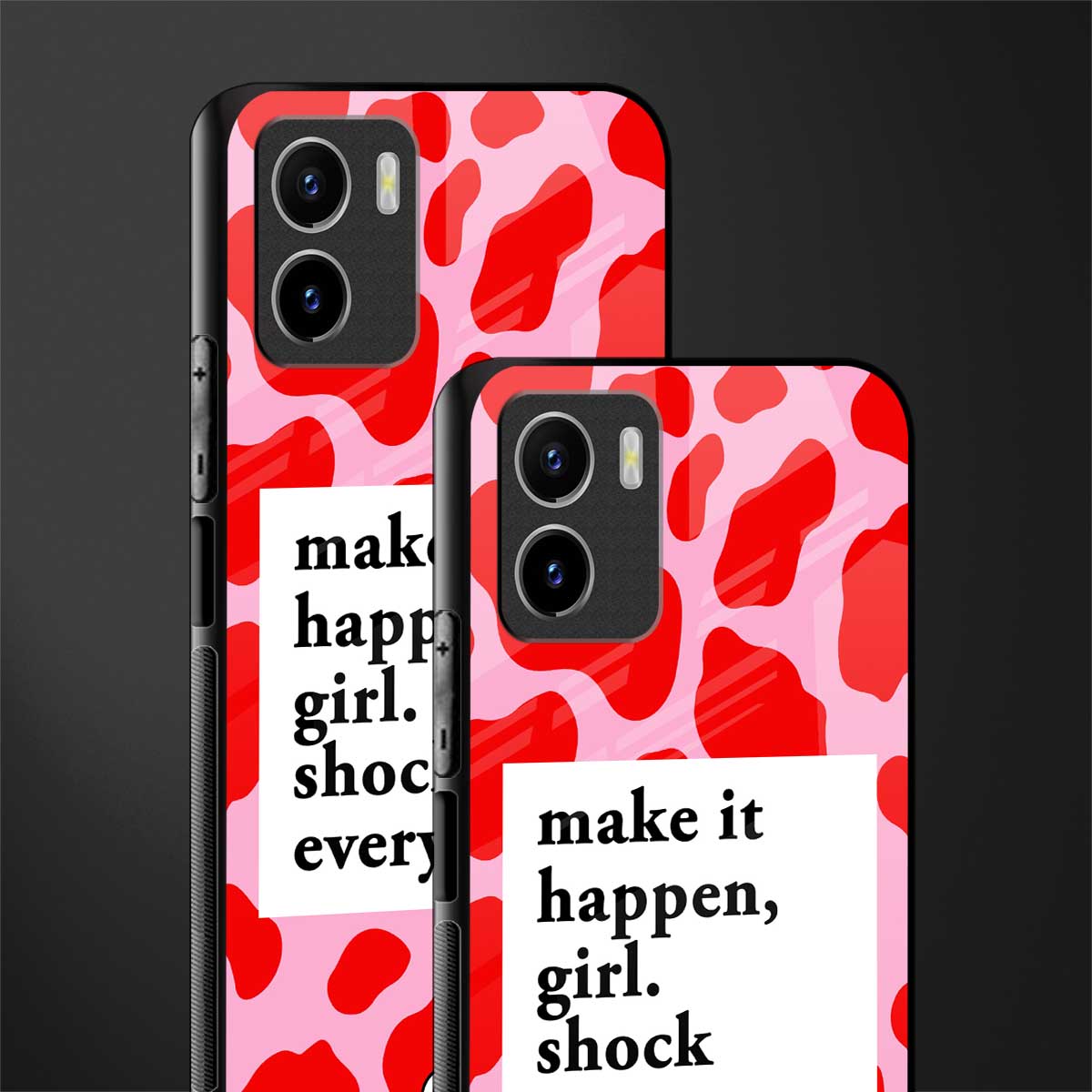 make it happen girl back phone cover | glass case for vivo y15c