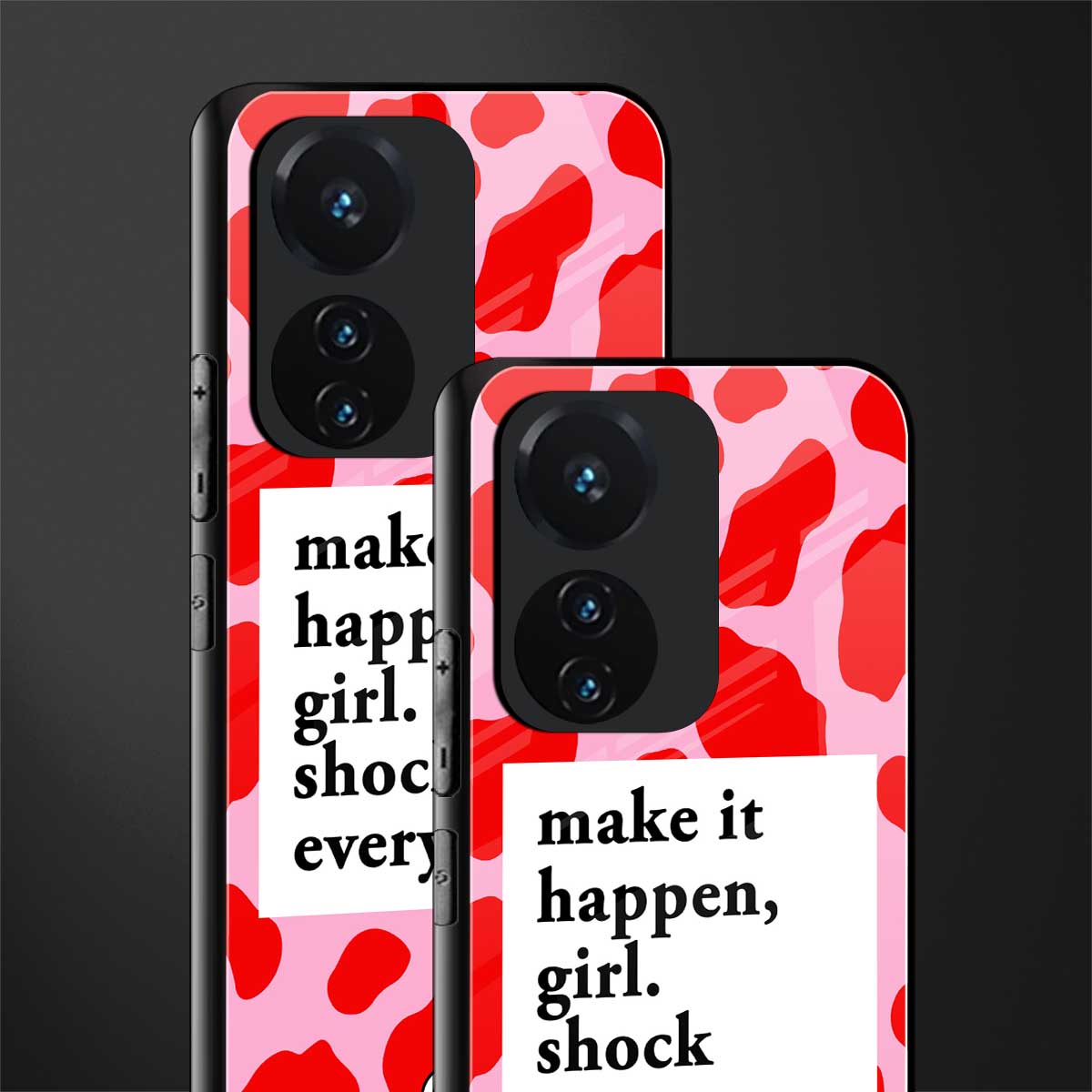 make it happen girl back phone cover | glass case for vivo t1 44w 4g