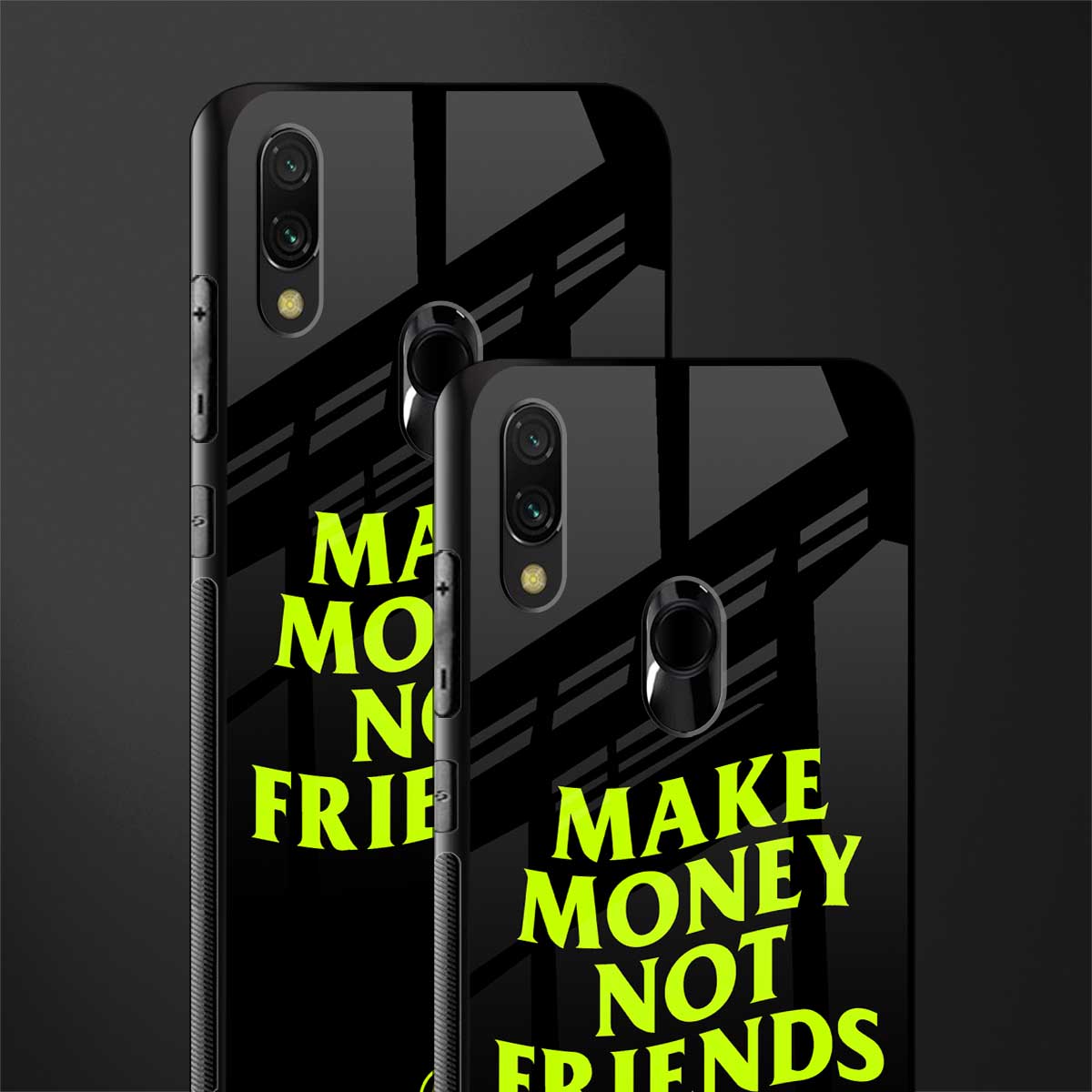 make money not friends glass case for redmi note 7 pro image-2
