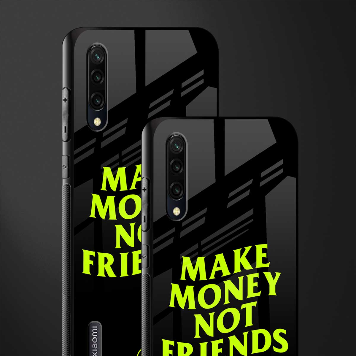 make money not friends glass case for mi a3 redmi a3 image-2