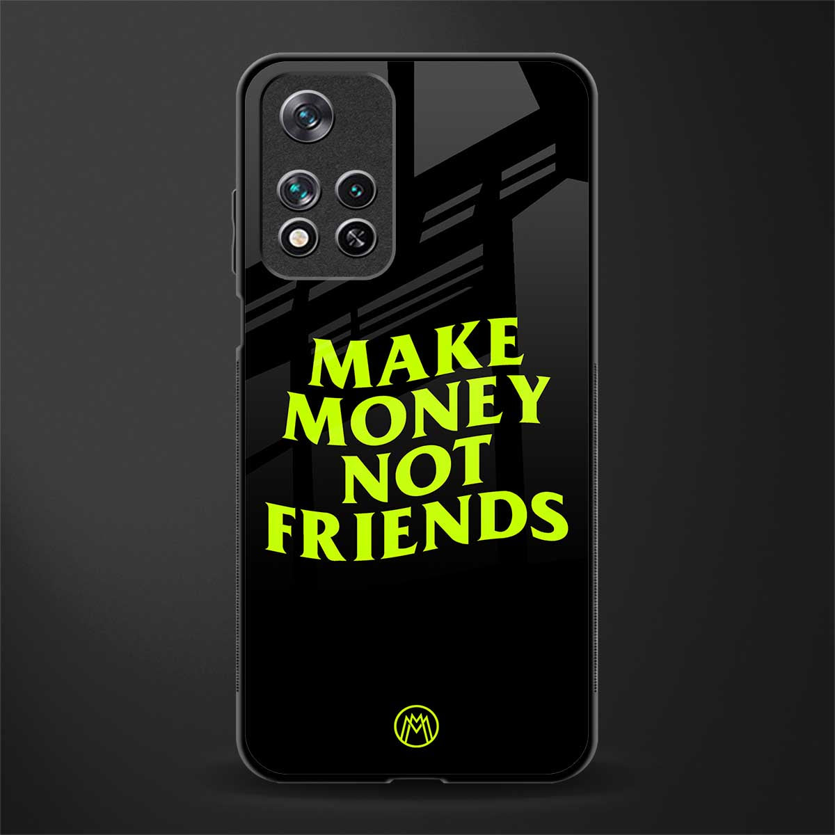 make money not friends glass case for poco m4 pro 5g image