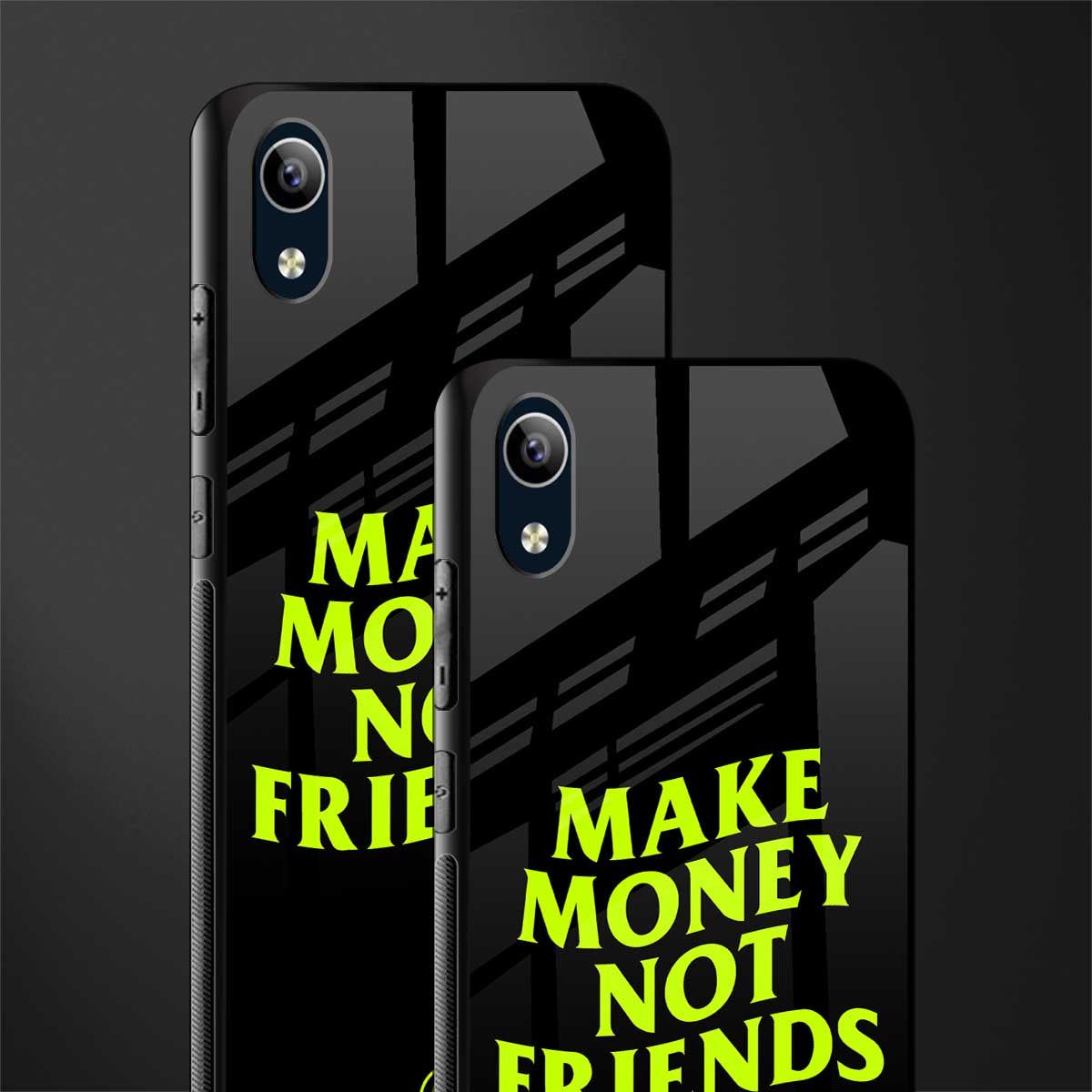 make money not friends glass case for vivo y1s without fingerprint image-2