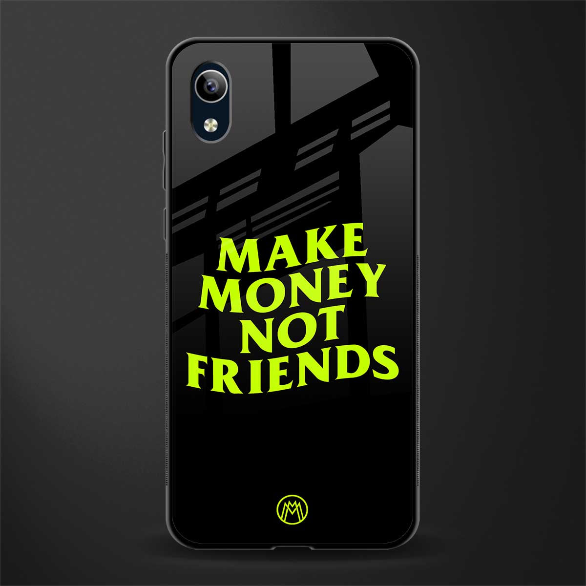 make money not friends glass case for vivo y1s without fingerprint image