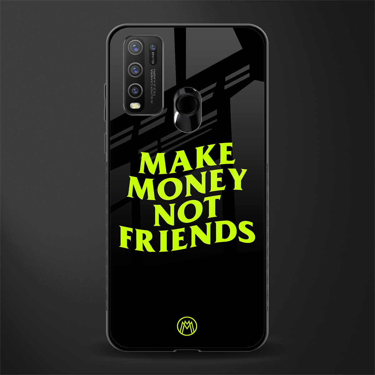 make money not friends glass case for vivo y50 image
