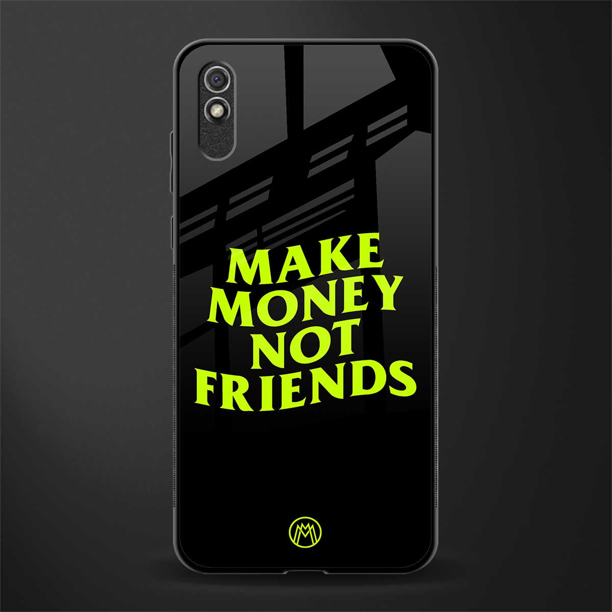make money not friends glass case for redmi 9i image