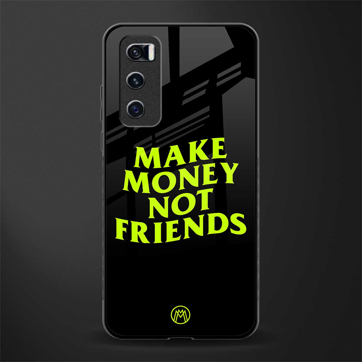 make money not friends glass case for vivo v20 se image