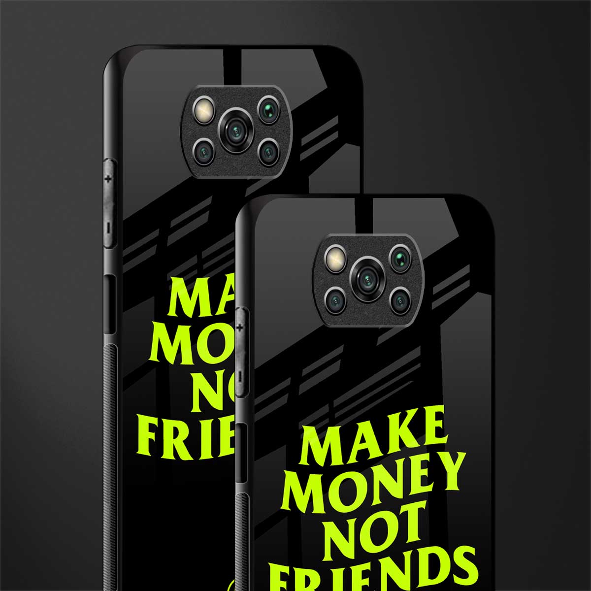 make money not friends glass case for poco x3 pro image-2