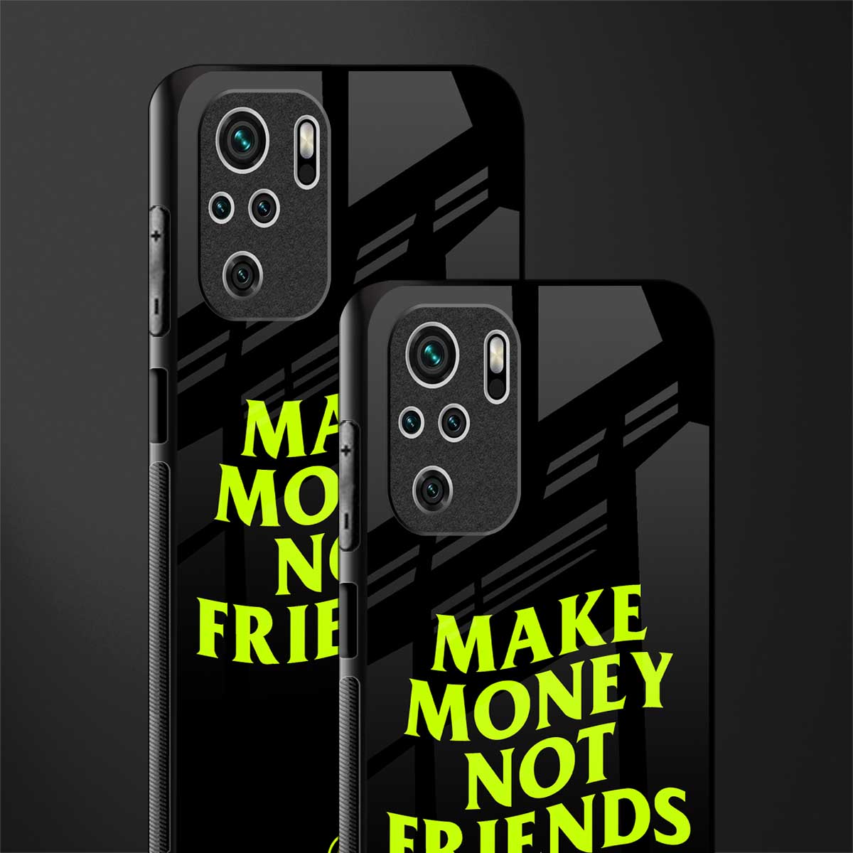 make money not friends glass case for redmi note 10 image-2