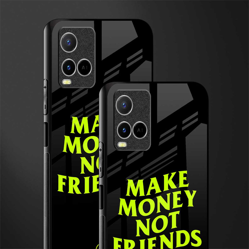 make money not friends glass case for vivo y21s image-2