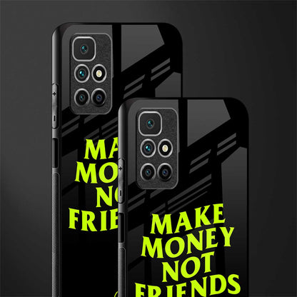 make money not friends glass case for redmi 10 prime image-2