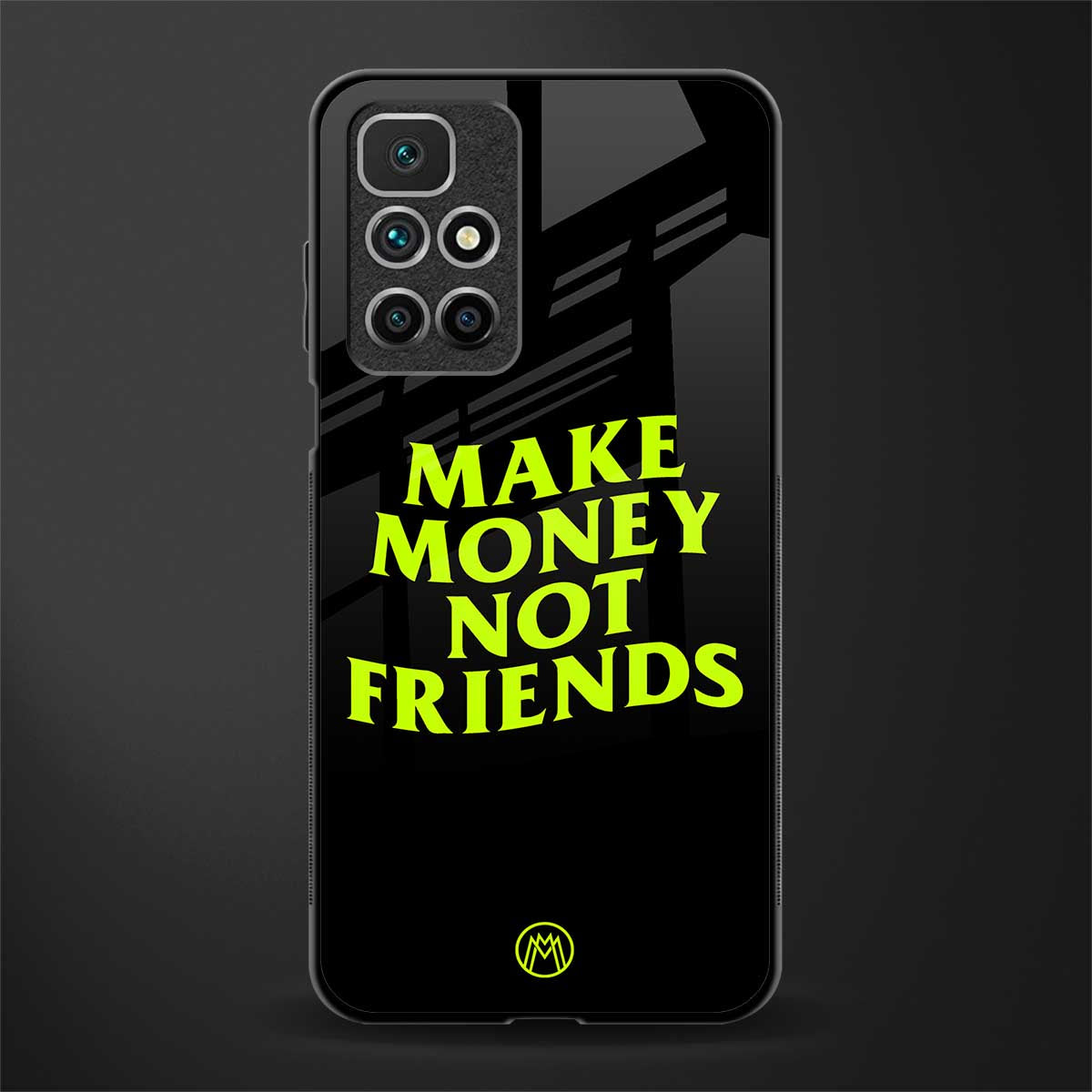 make money not friends glass case for redmi 10 prime image