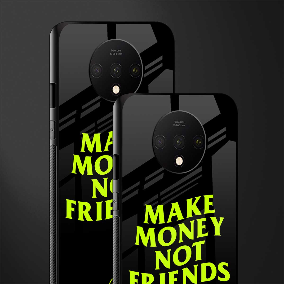 make money not friends glass case for oneplus 7t image-2