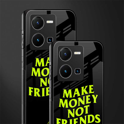 make money not friends back phone cover | glass case for vivo y35 4g