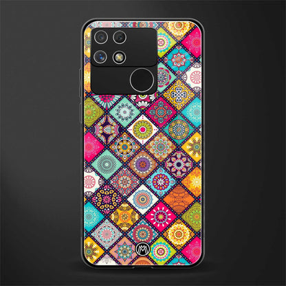 mandala art back phone cover | glass case for realme narzo 50a