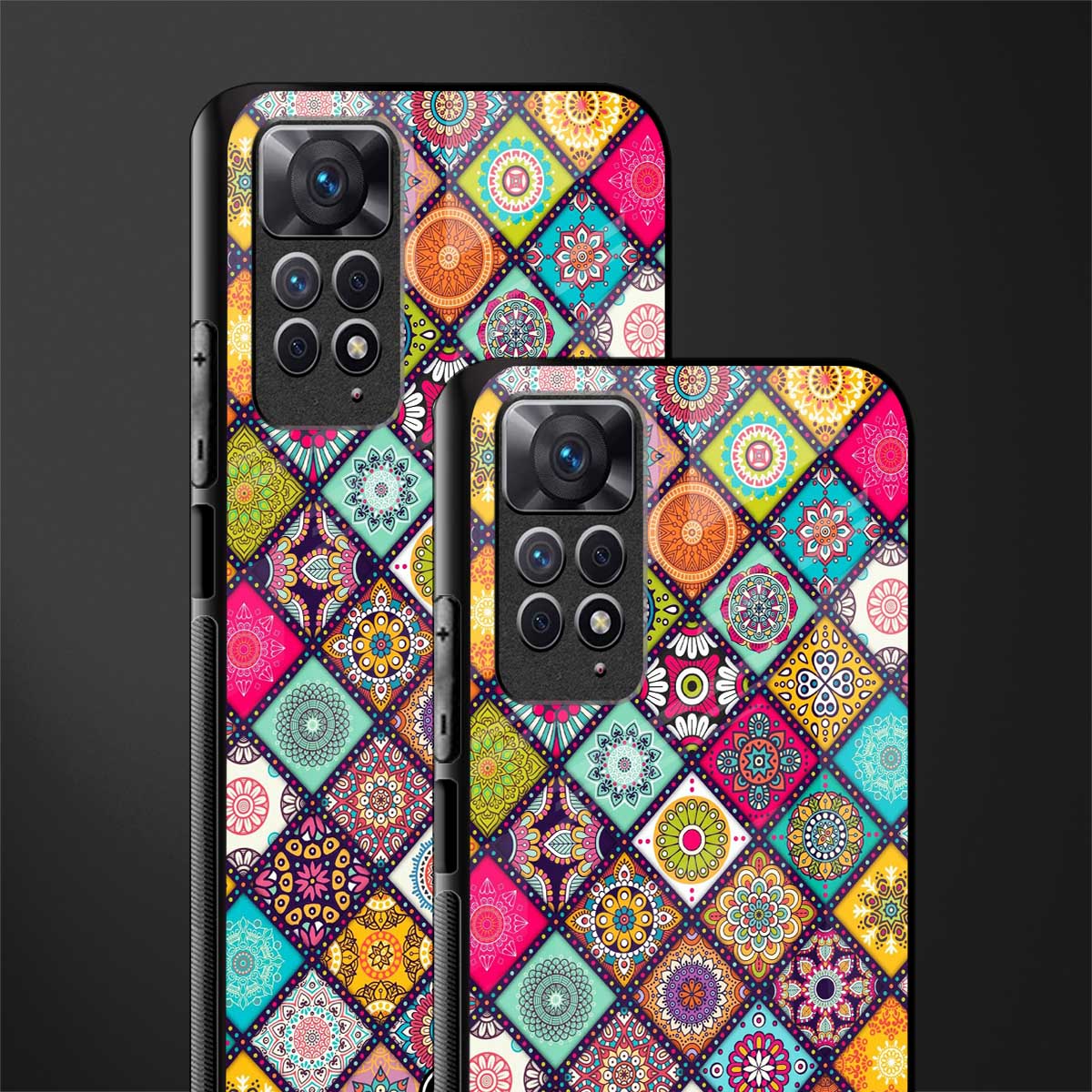 mandala art back phone cover | glass case for redmi note 11 pro plus 4g/5g