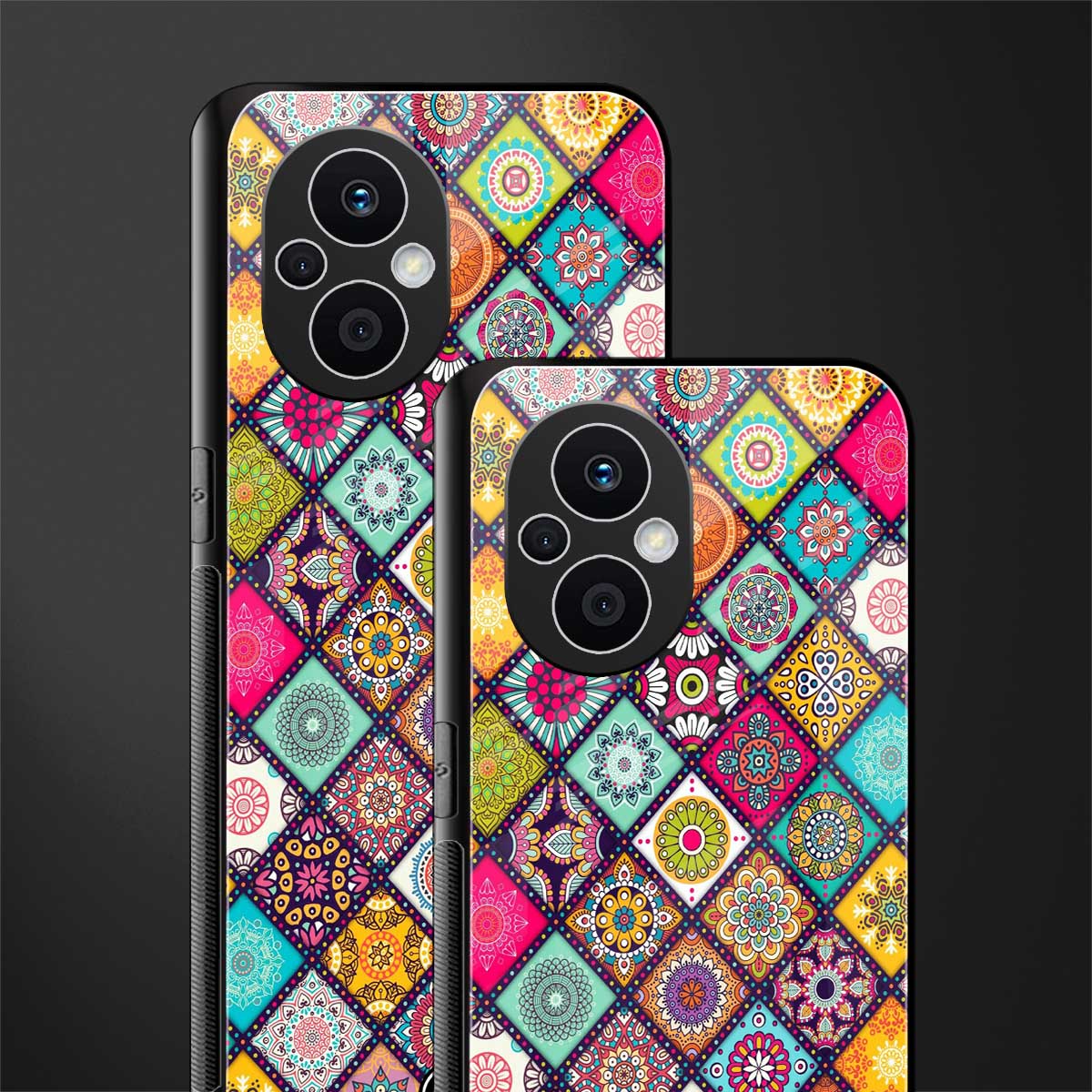 mandala art back phone cover | glass case for oppo f21 pro 5g