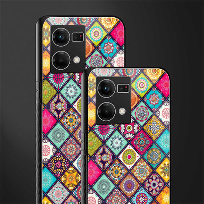 mandala art back phone cover | glass case for oppo f21 pro 4g