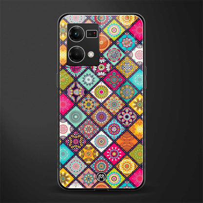 mandala art back phone cover | glass case for oppo f21 pro 4g