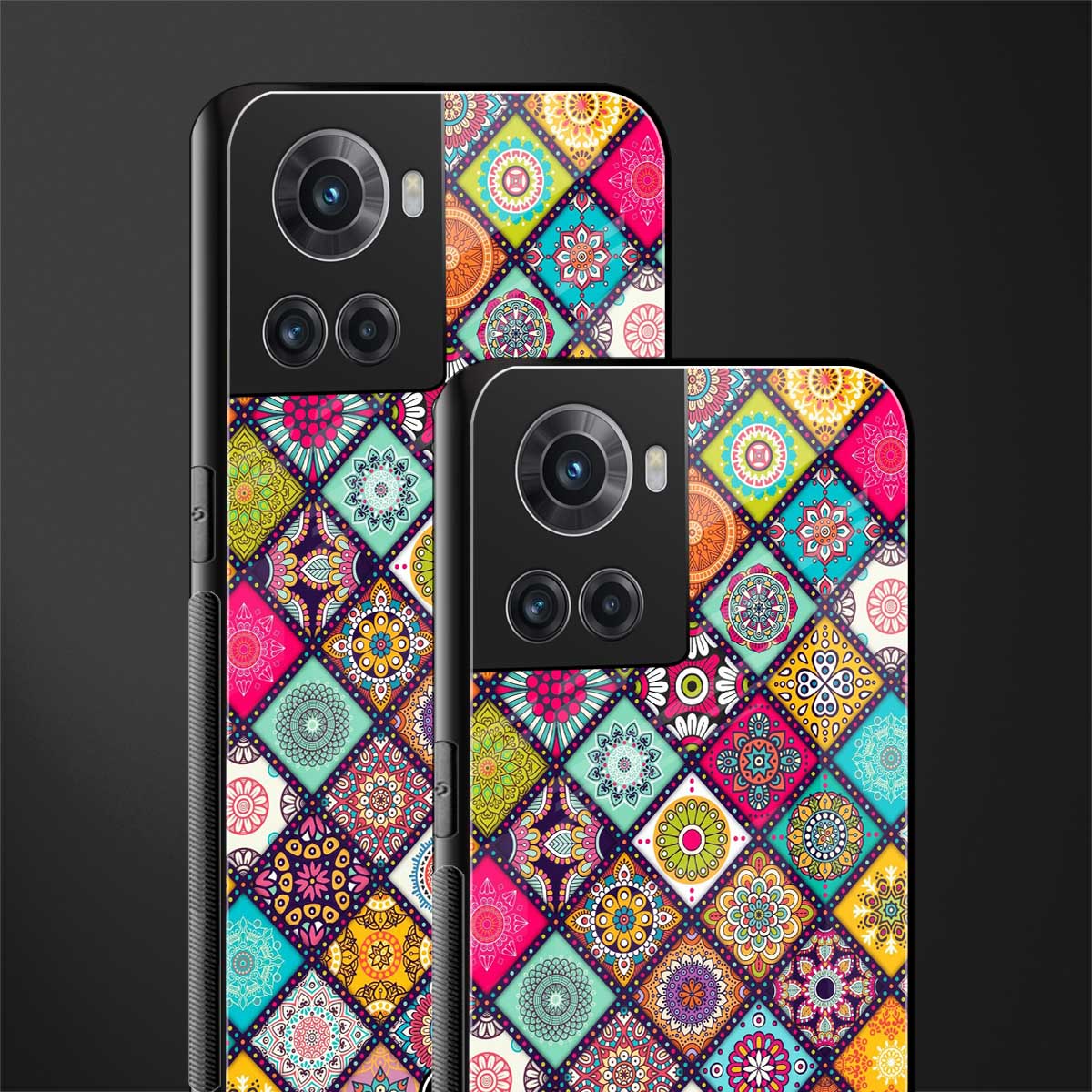 mandala art back phone cover | glass case for oneplus 10r 5g