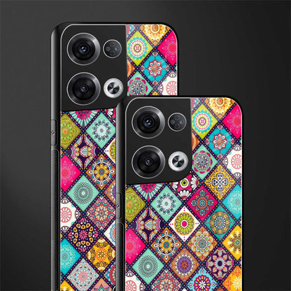 mandala art back phone cover | glass case for oppo reno 8