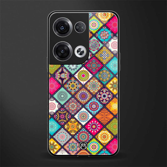 mandala art back phone cover | glass case for oppo reno 8