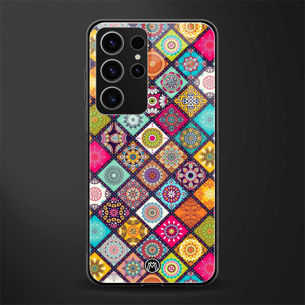 mandala art glass case for phone case | glass case for samsung galaxy s23 ultra