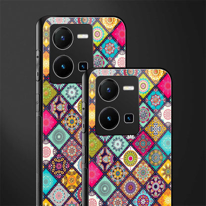 mandala art back phone cover | glass case for vivo y35 4g