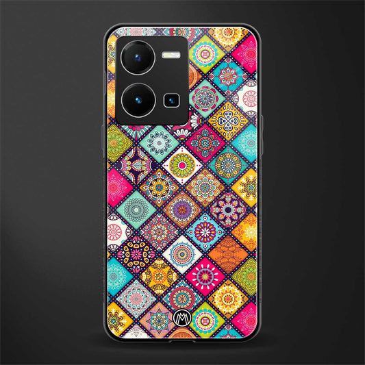 mandala art back phone cover | glass case for vivo y35 4g