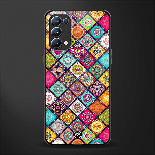 mandala art back phone cover | glass case for oppo reno 5