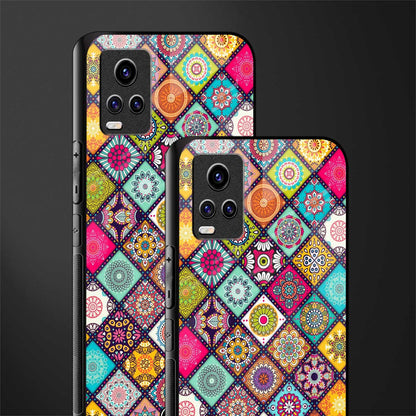 mandala art back phone cover | glass case for vivo v21e 4g